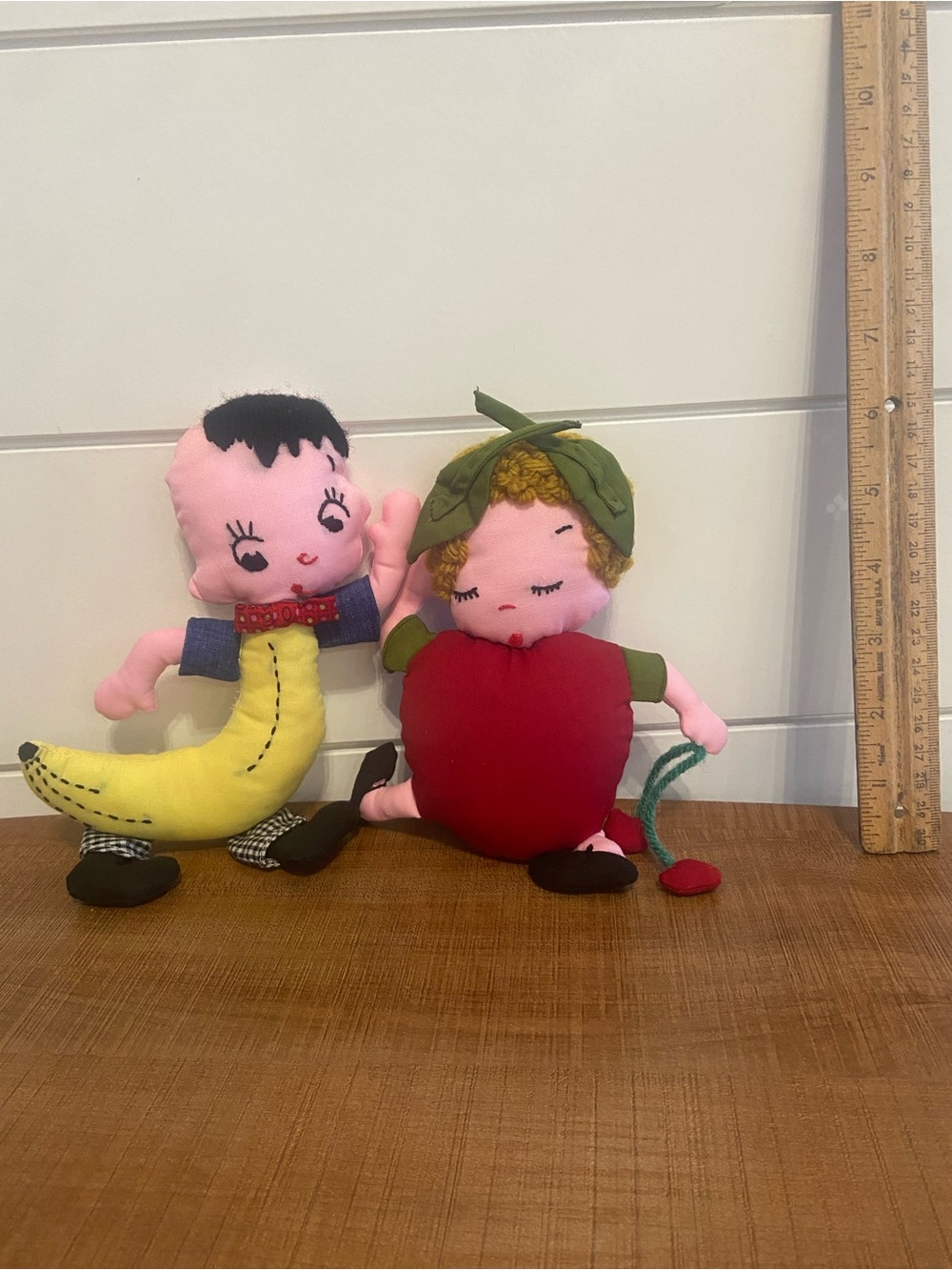 Vintage “The Fruit Orchard Kids” plush Set. Homemade